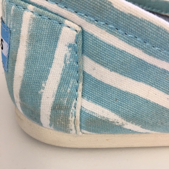 Toms Pale Blue Painted Stripe Slip On - Picture 6 of 9